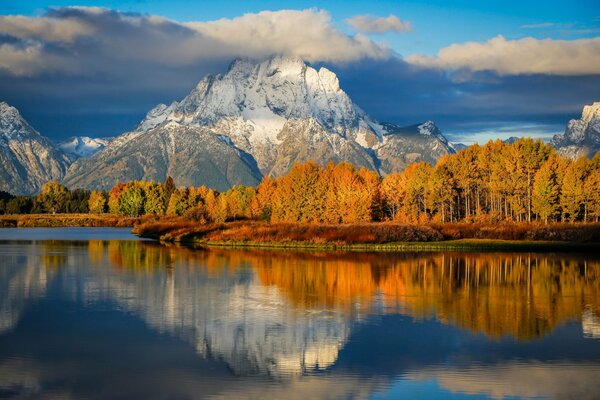 Autumn landscape of the Grand Titan National Park