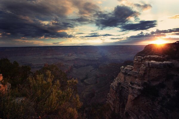 US-Nationalparks. Grand Canyon in Arizona bei Sonnenuntergang