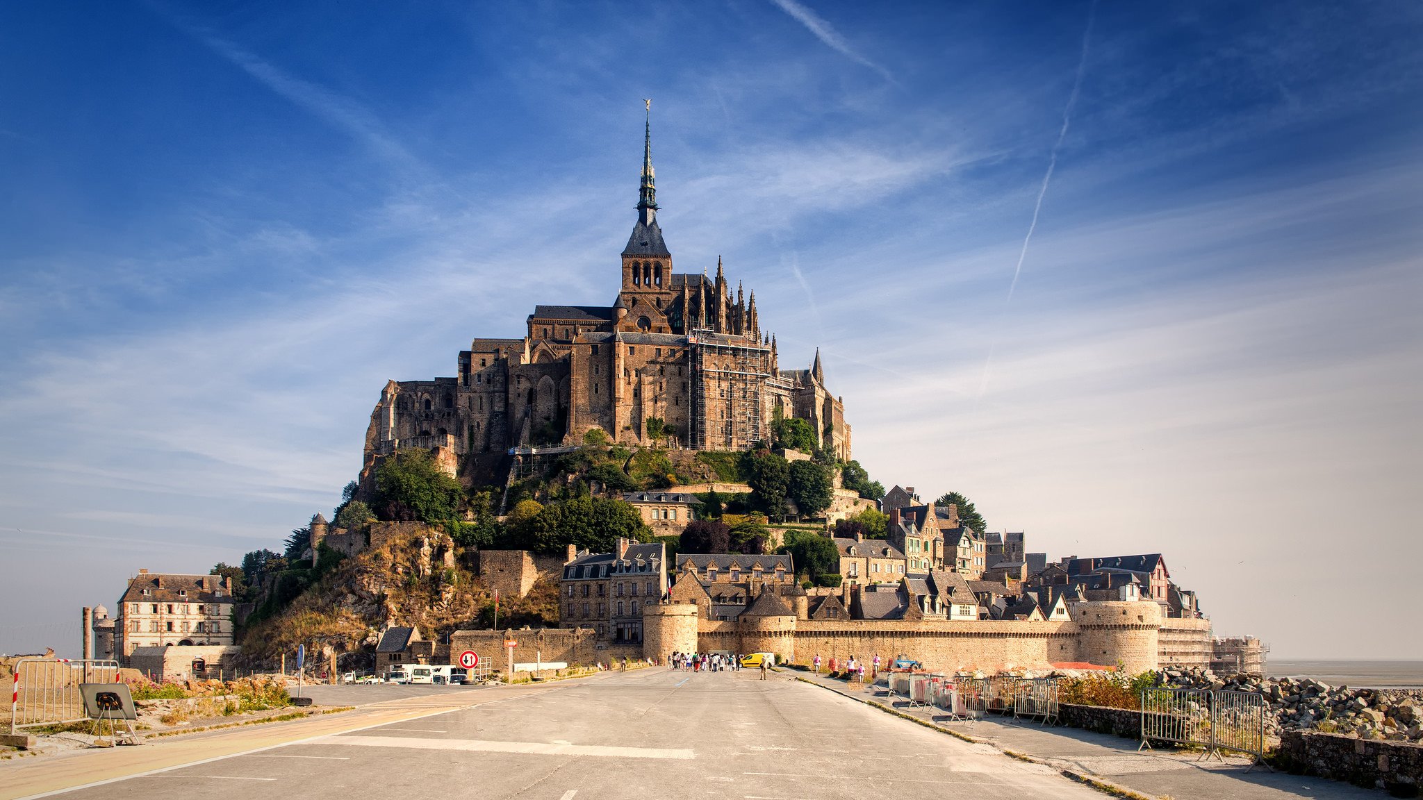 france normandy castle mont-saint-michel sky