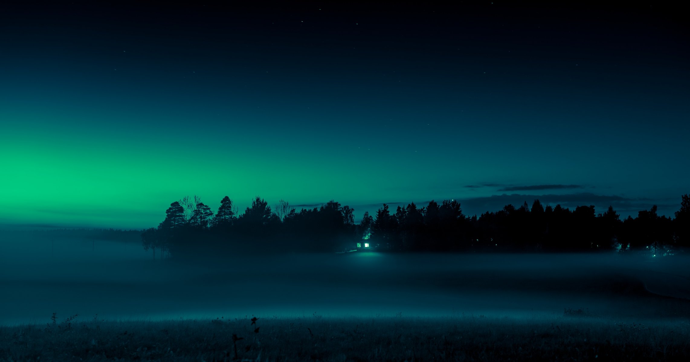 nacht feld nebel landschaft