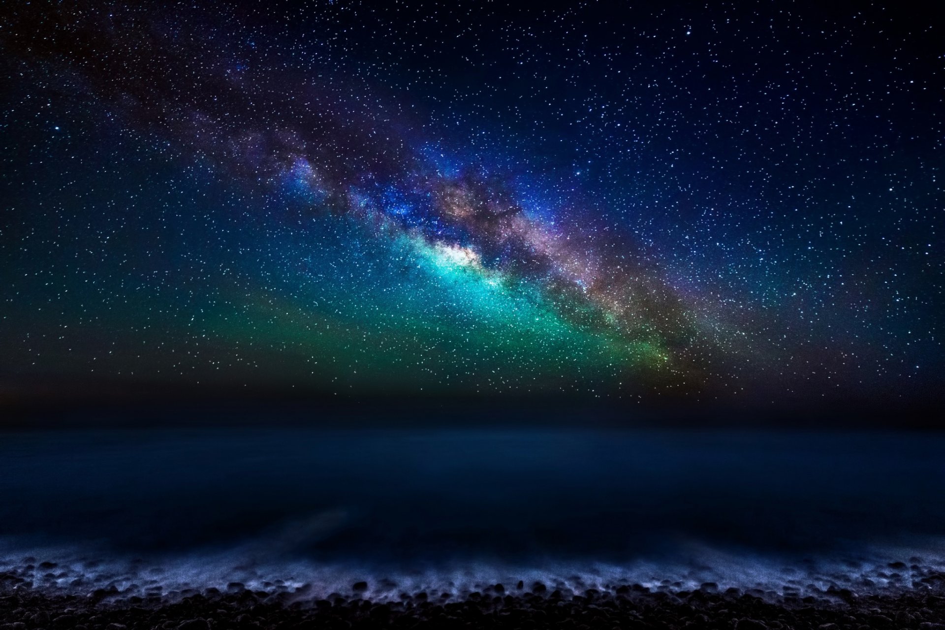 islas canarias océano atlántico cielo noche estrellas vía láctea