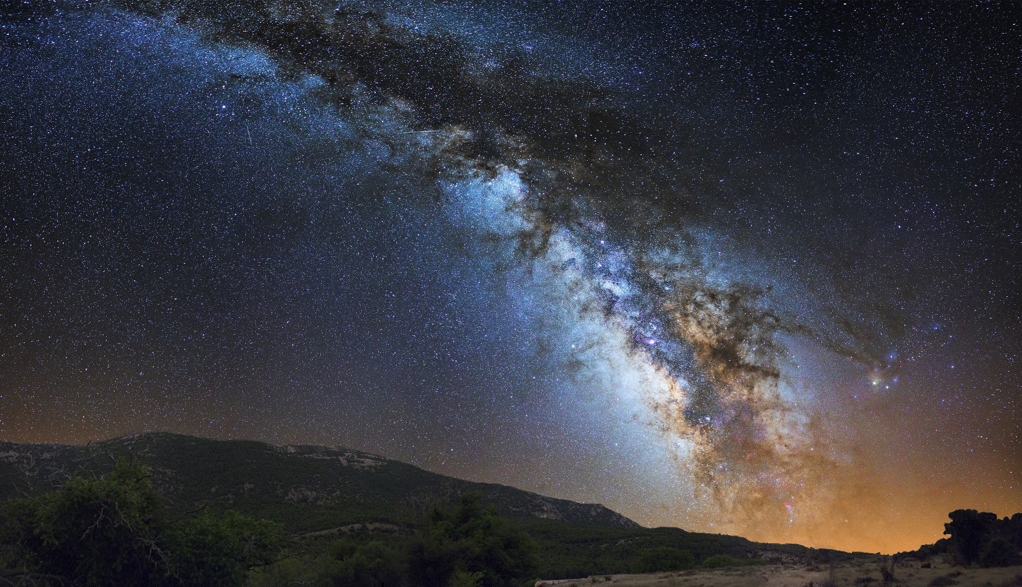 ciel étoiles voie lactée montagnes espace