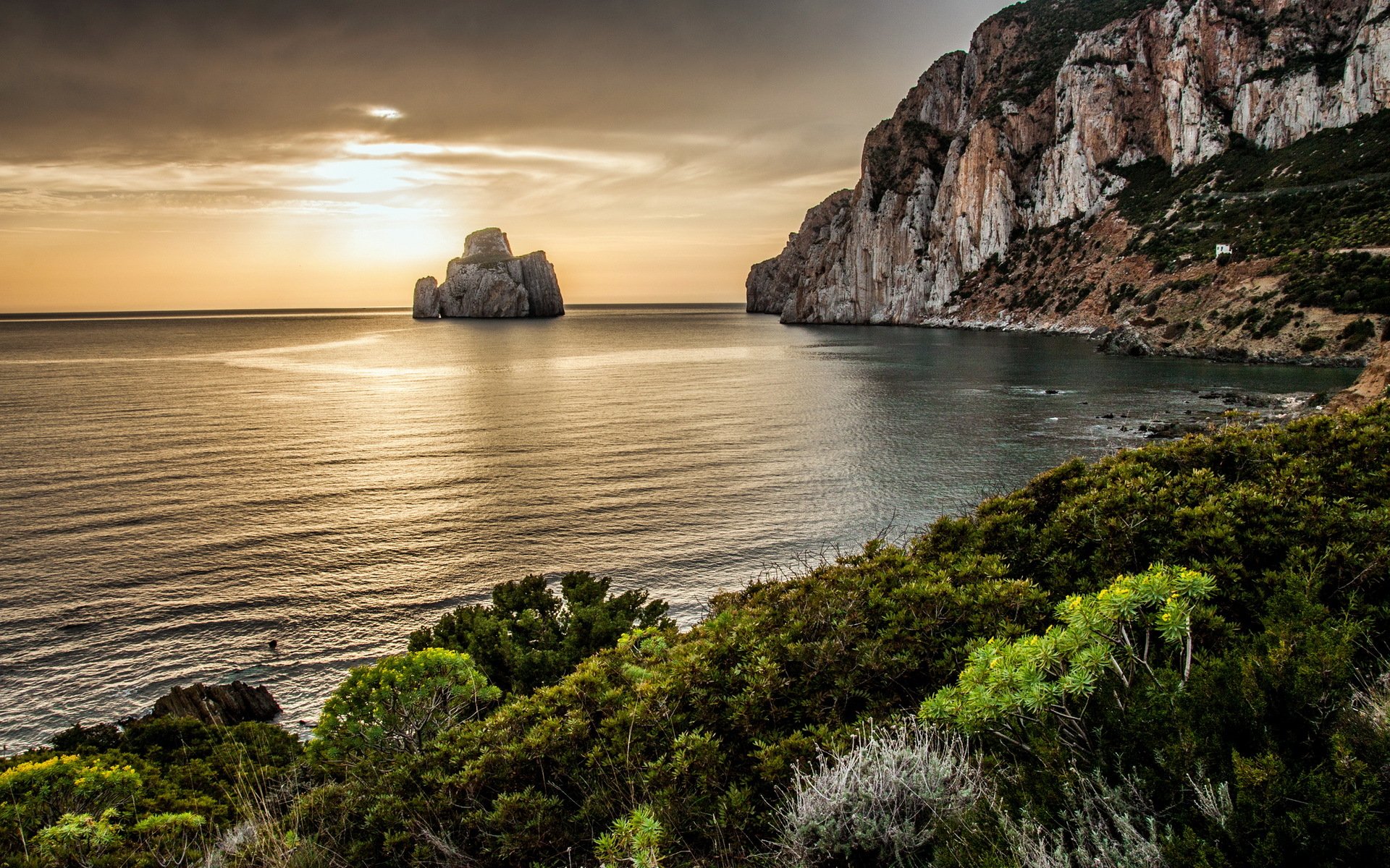 puesta de sol mar paisaje