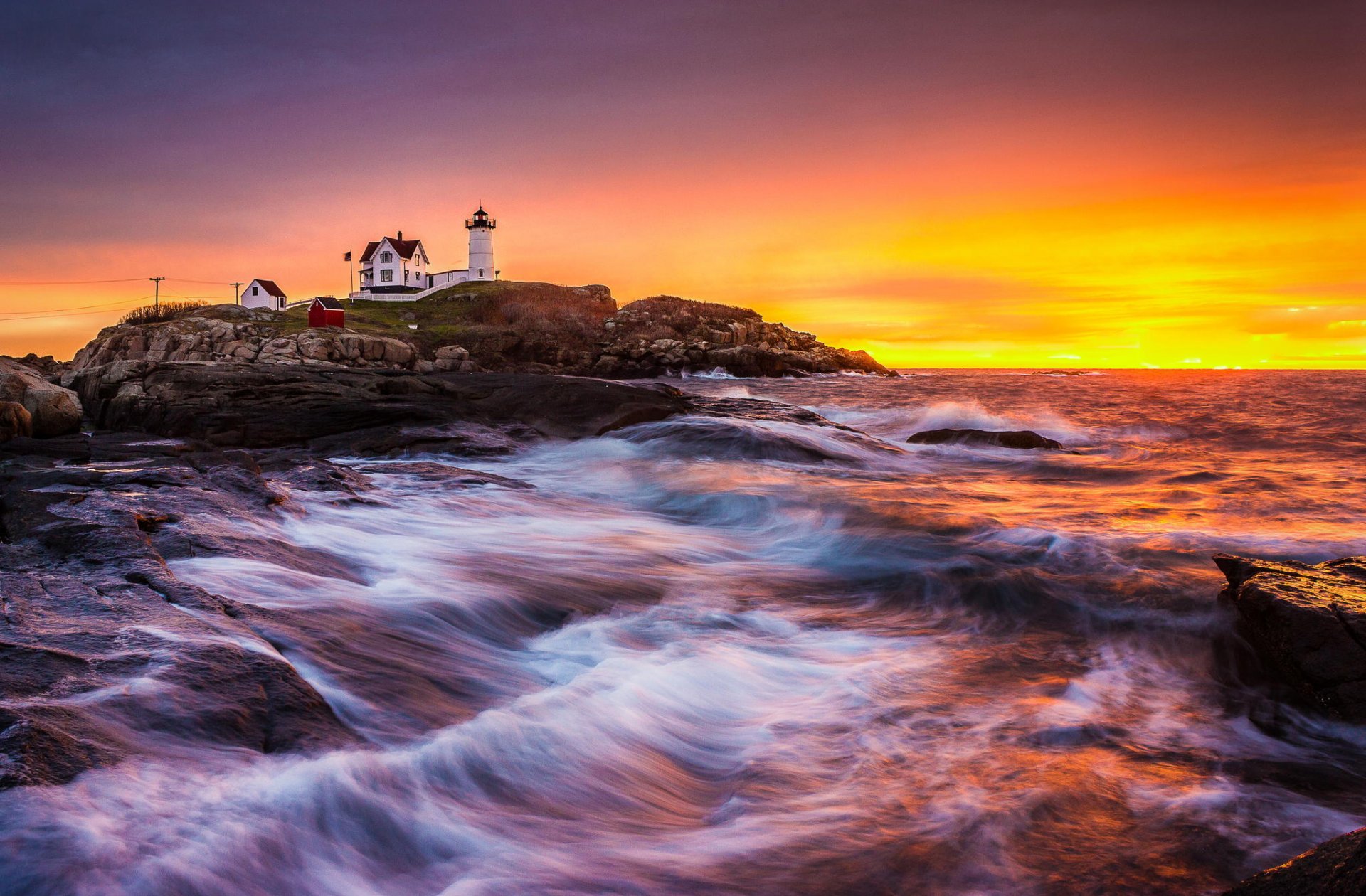 phare bâtiment paysage aube rochers mer