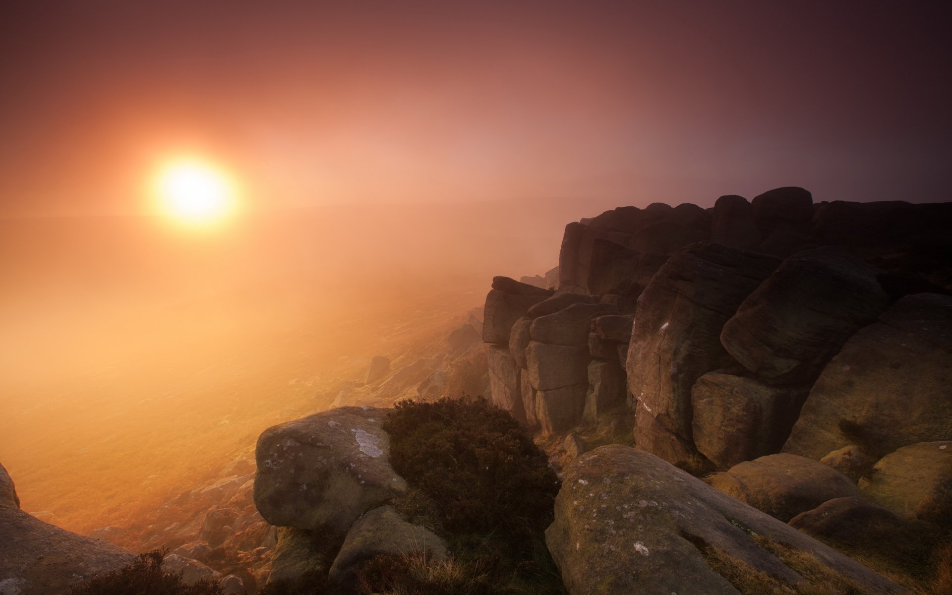 unset mountain landscape