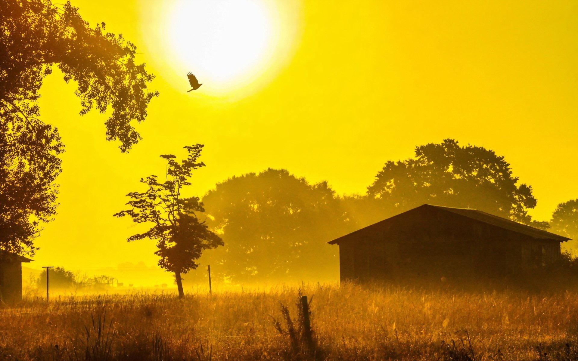 tramonto natura casa paesaggio