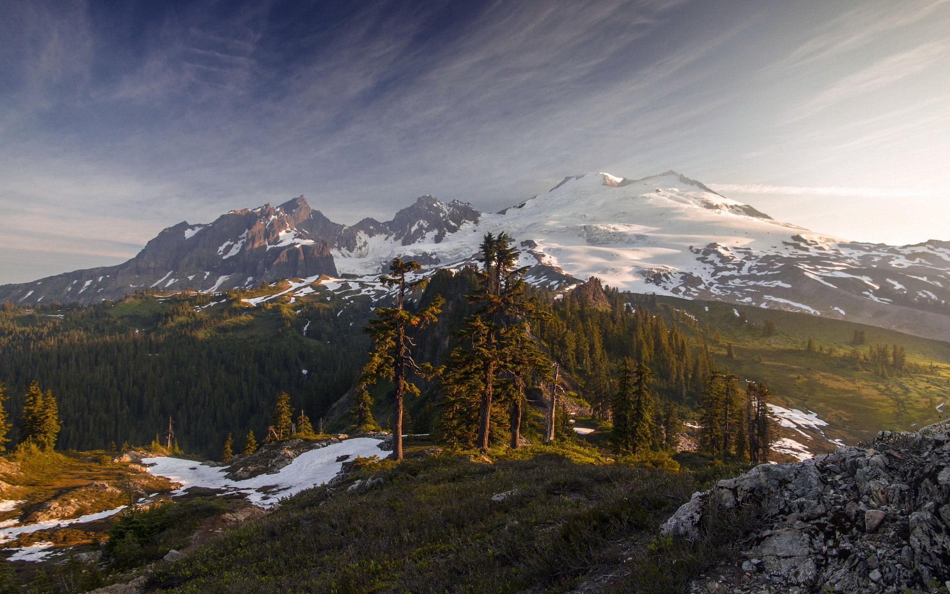 mount baker por la mañana luz