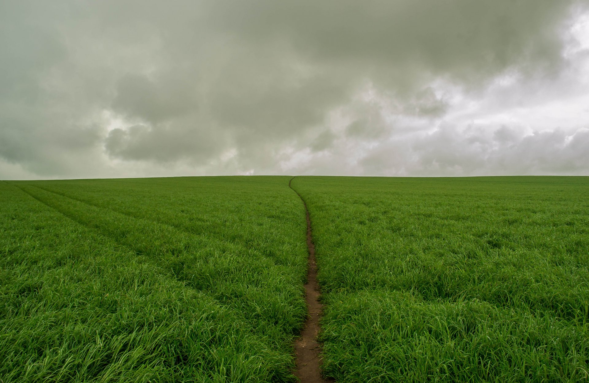 torm field clouds track green the field