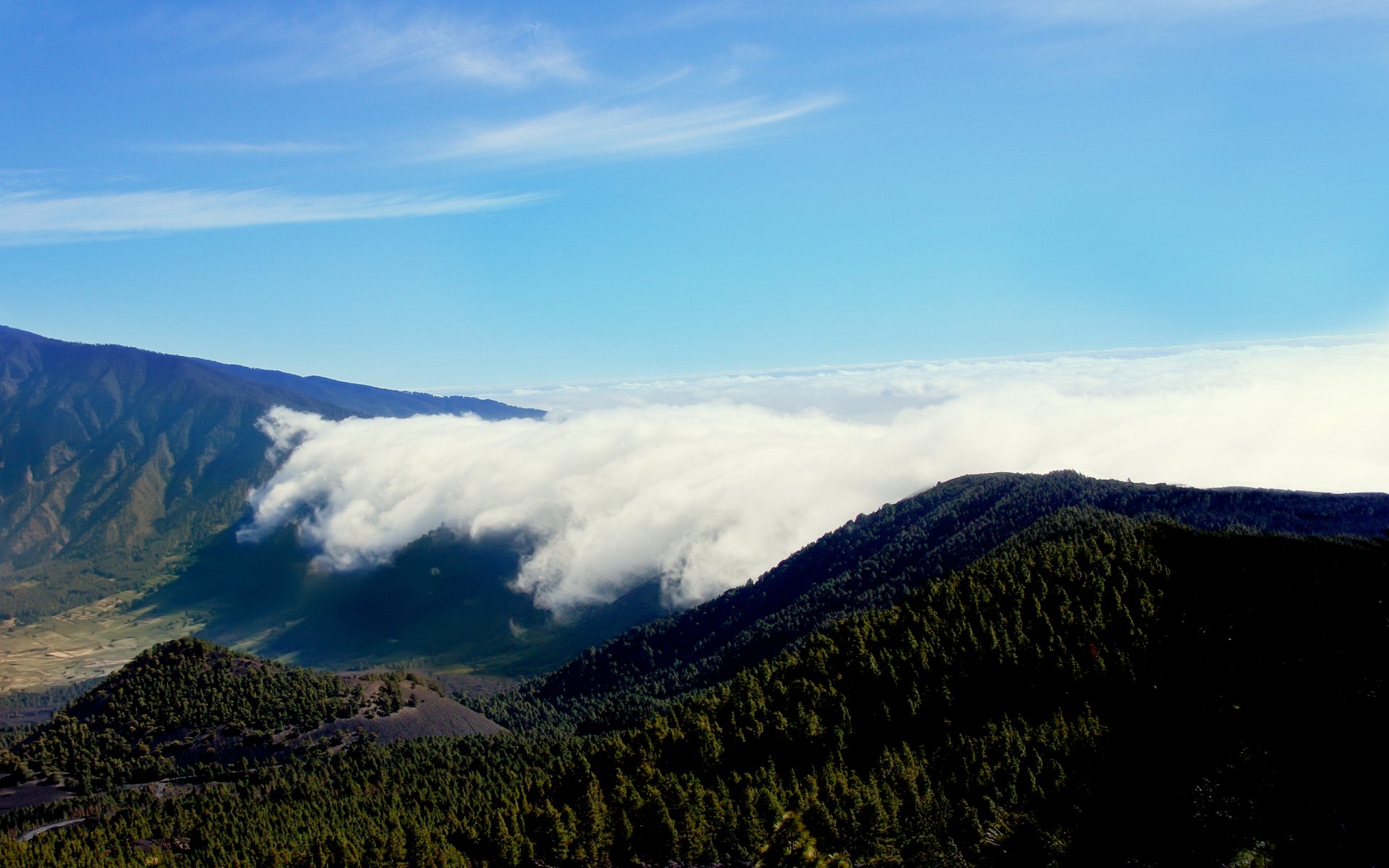 views hills clouds mountain ridge height