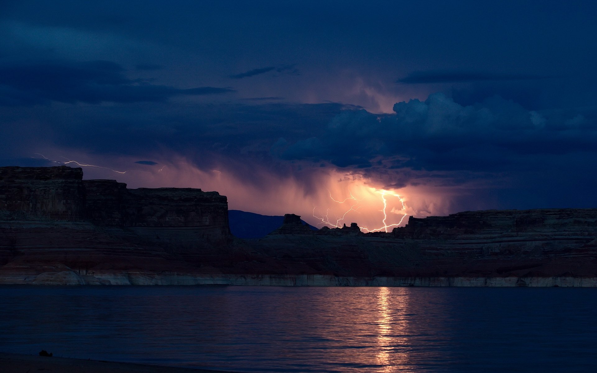 nuit mer orage paysage