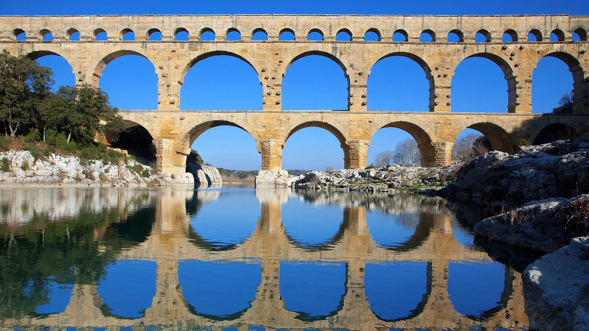 cielo río árboles puente soporte arco acueducto