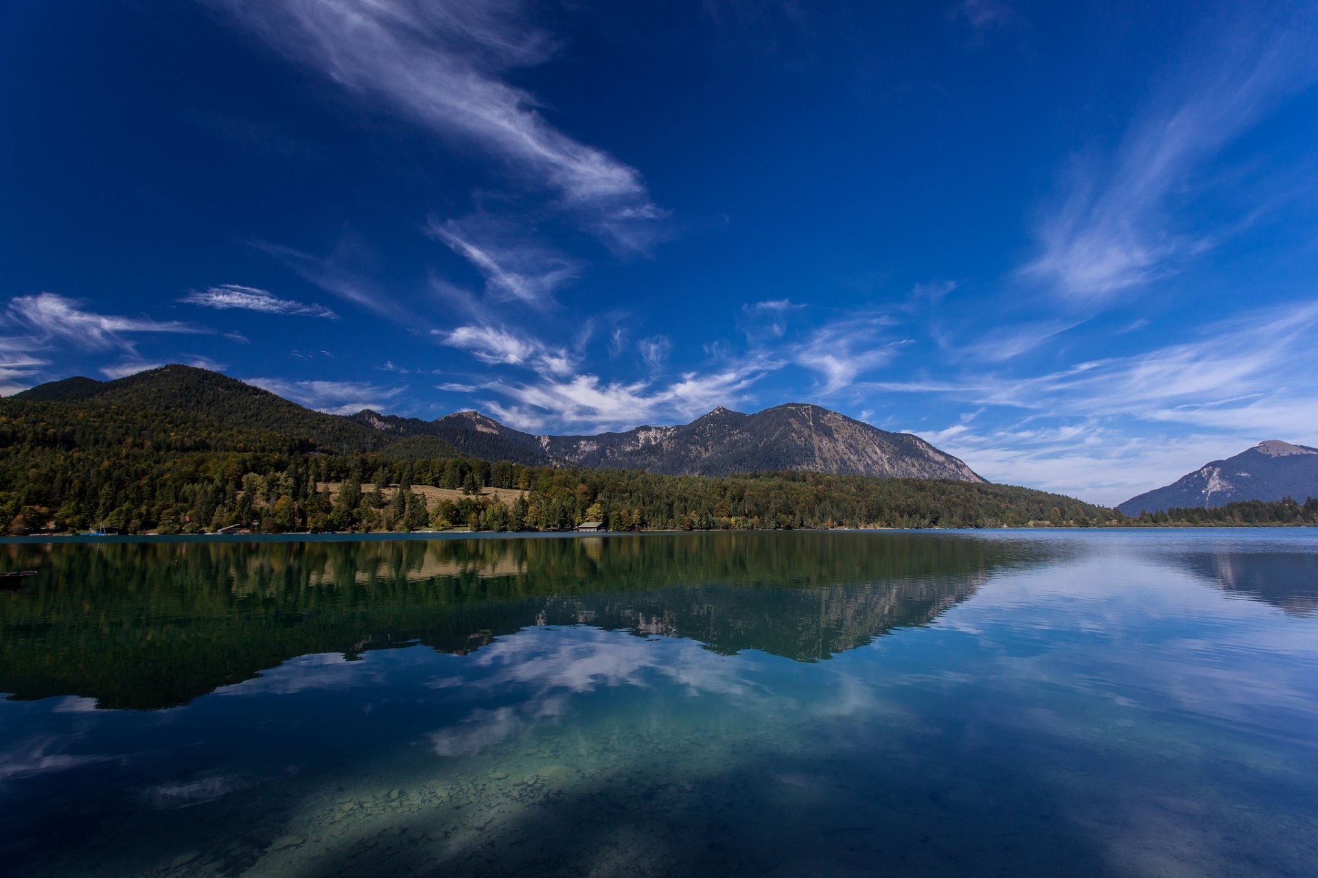 walchensee lago walchen baviera alemania alpes lago walchensee montañas reflexión