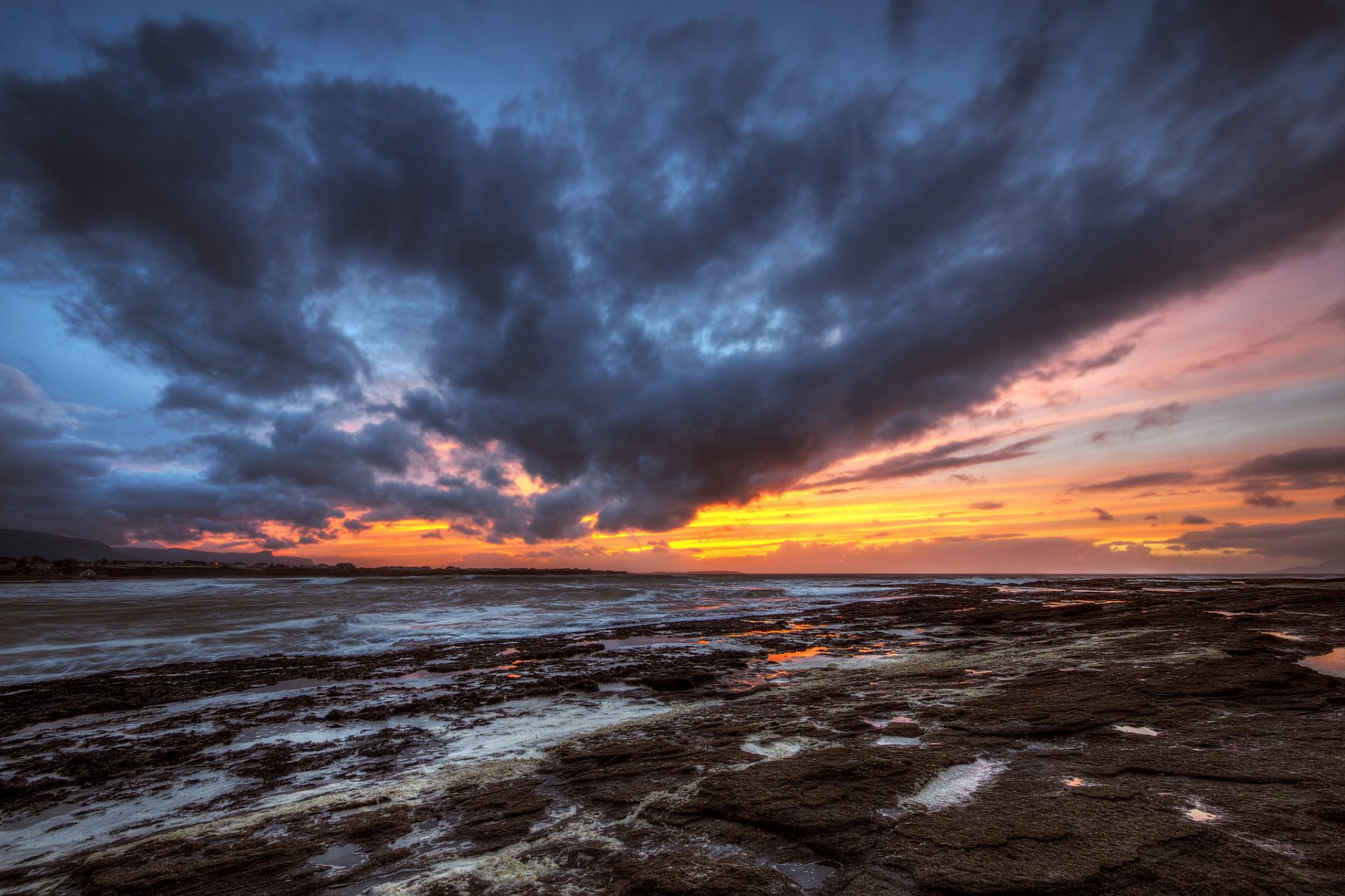 beach county donegal ireland night sunset