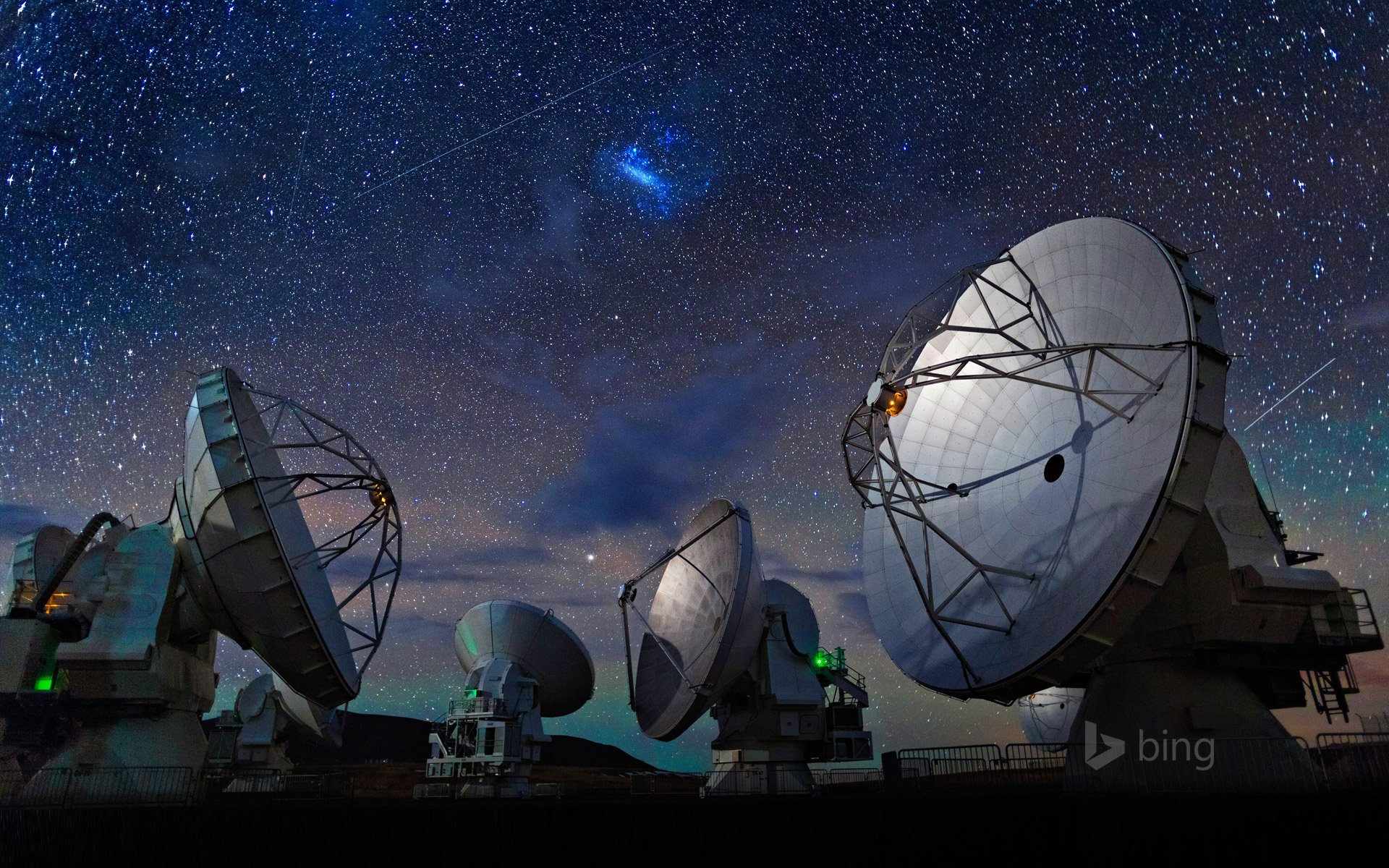 chile atacama-wüste radioteleskop himmel sterne