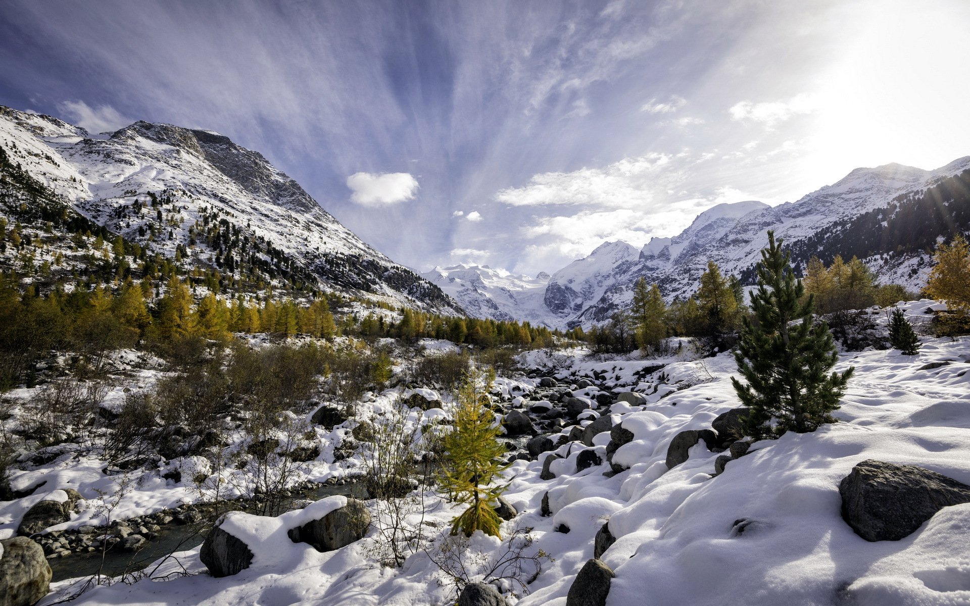 otoño vs invierno val morteratsch pontresina