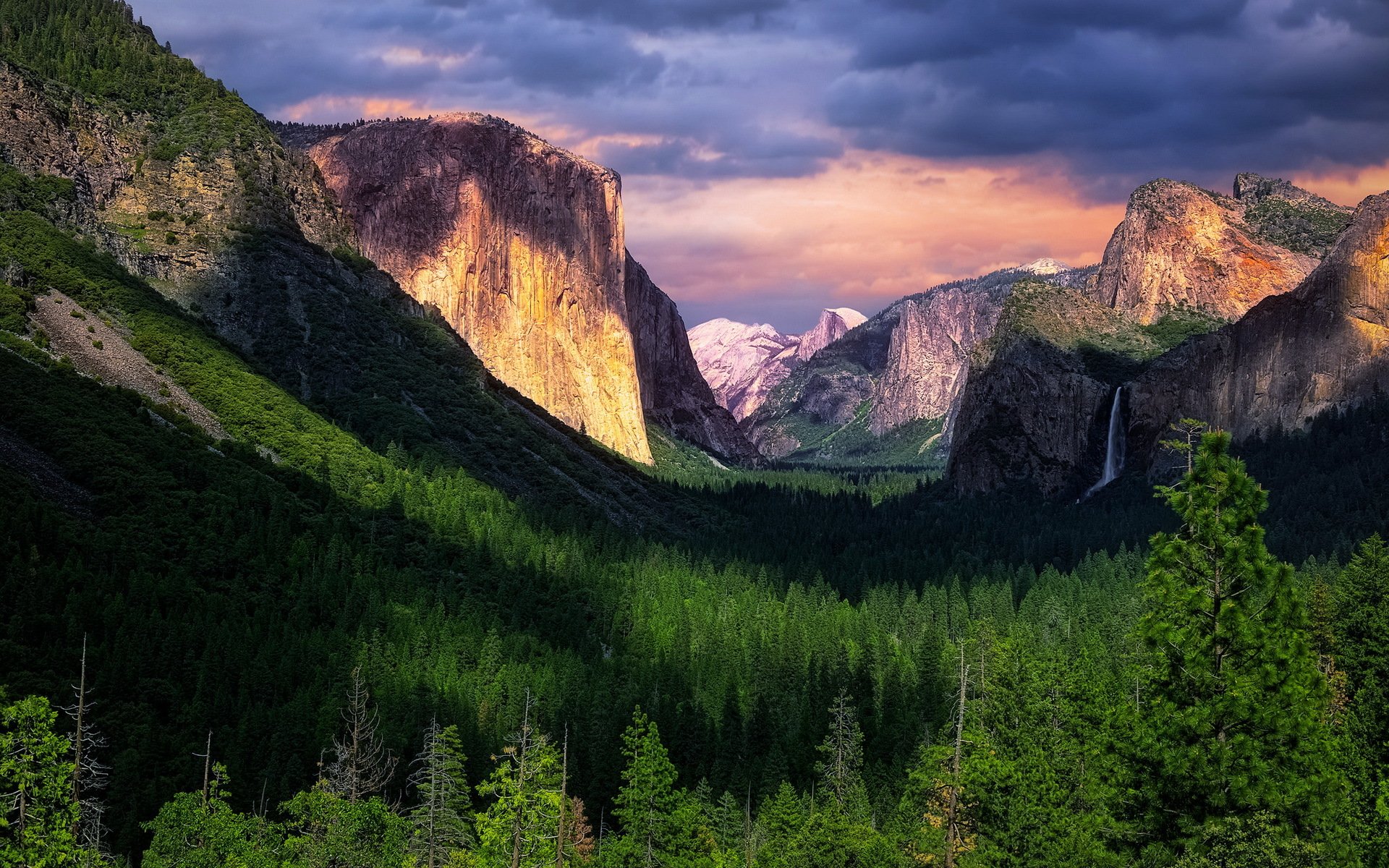 parc national de yosemite jour coucher de soleil