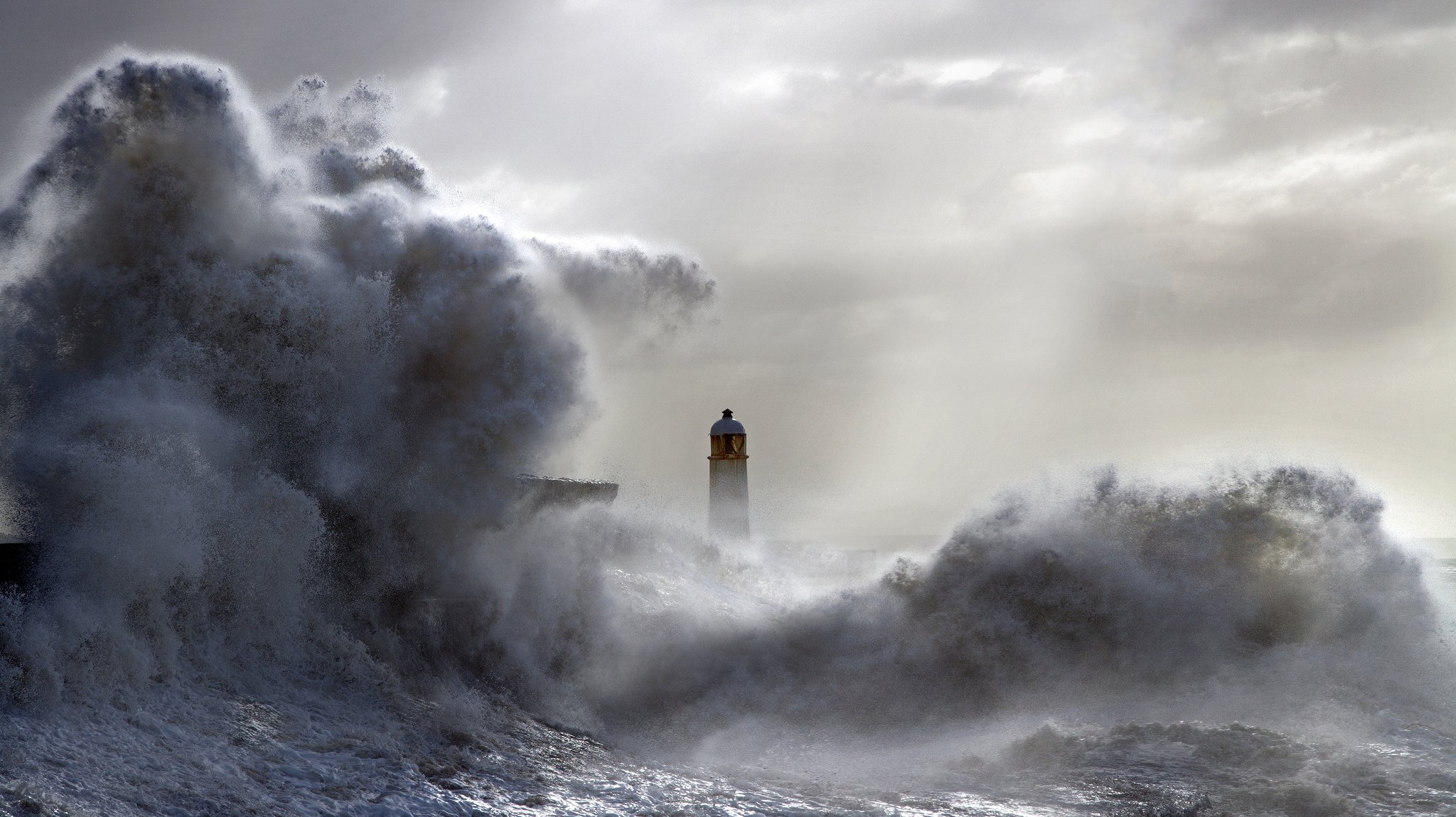 lighthouse sea wave landscape