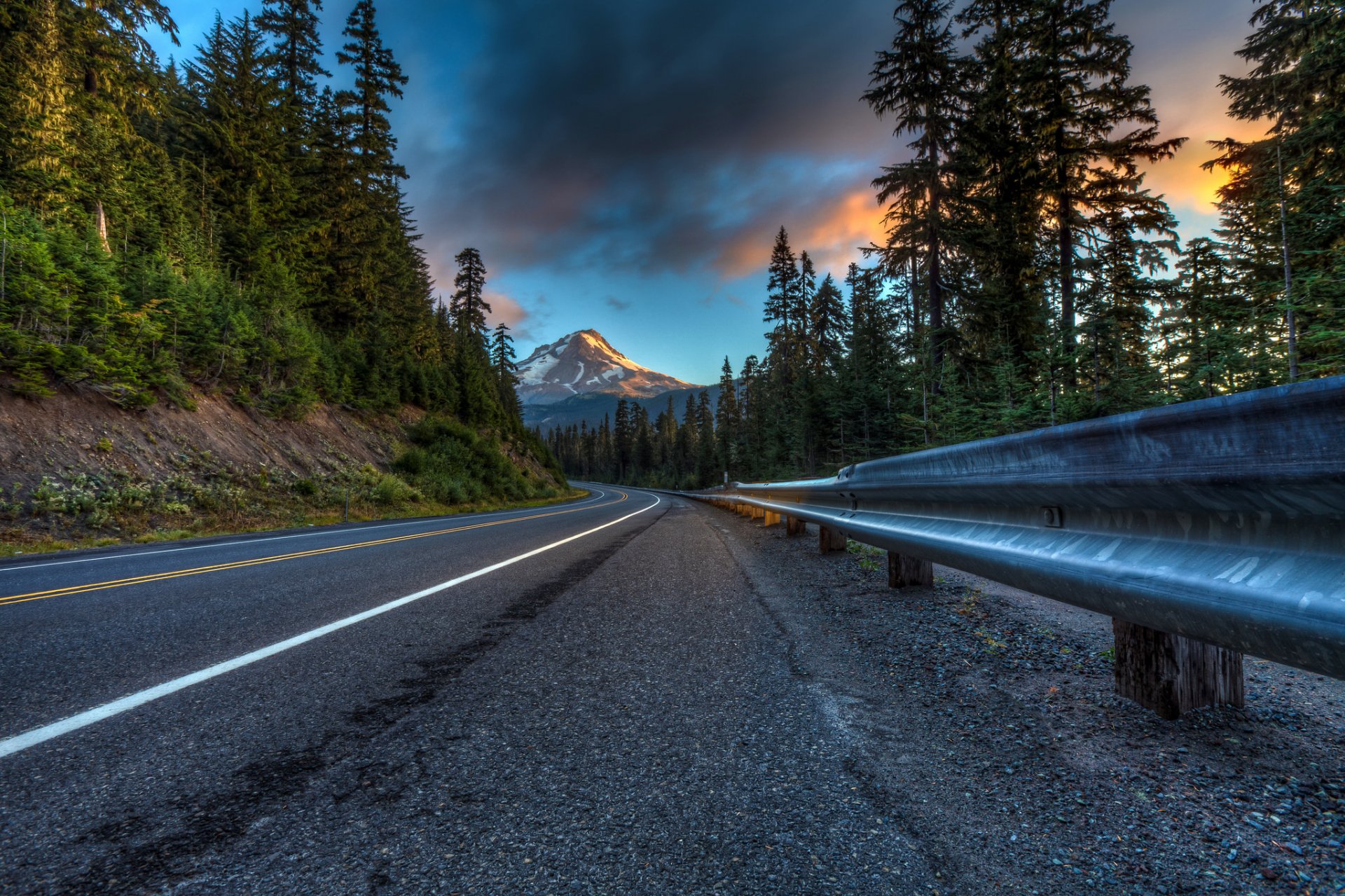 estados unidos carretera carretera montañas árboles bosque nubes naturaleza paisaje