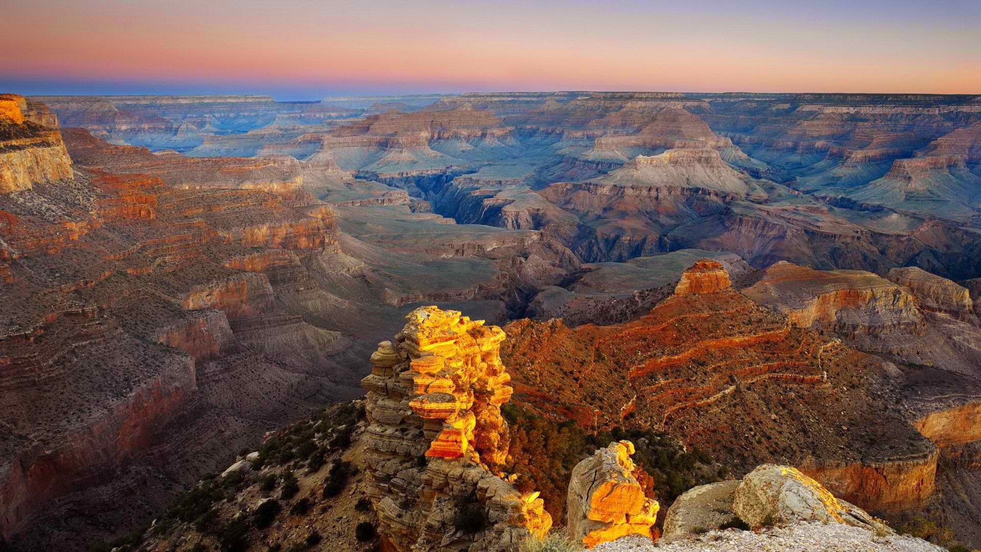 ciel coucher de soleil horizon canyon montagnes amérique