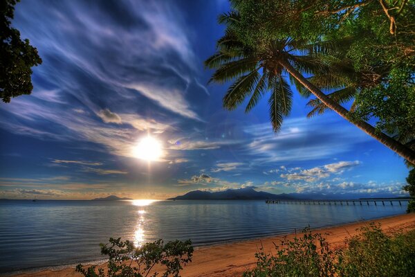 Beautiful clouds open in the evening