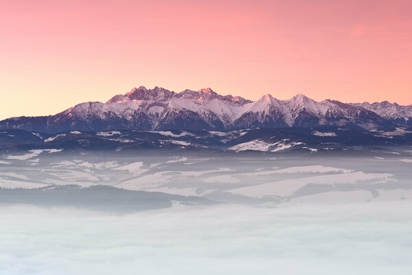 Winter morning in the Carpathian Mountains