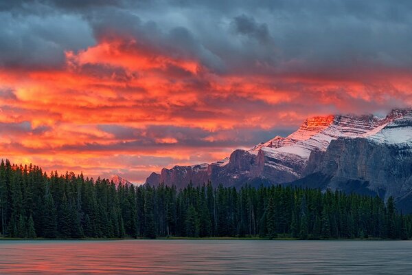 Coucher de soleil du parc National Banff