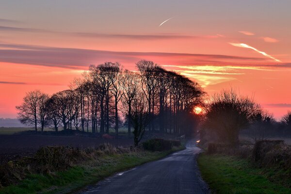 Landschaft der Natur auf Sonnenuntergang Hintergrund