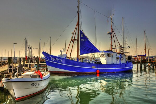 Deutschlands Hafen von Maschholm mit Yachten