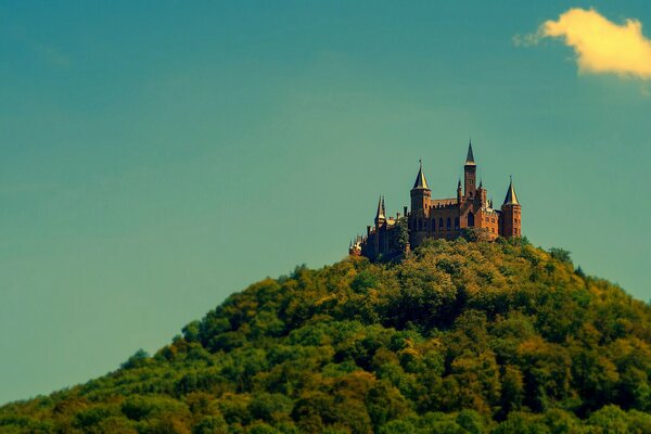 Hohenzollern Castle at the top of the mountain