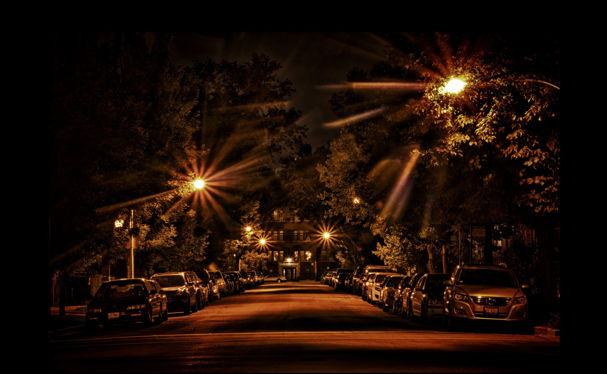 nuit rue lumières voitures