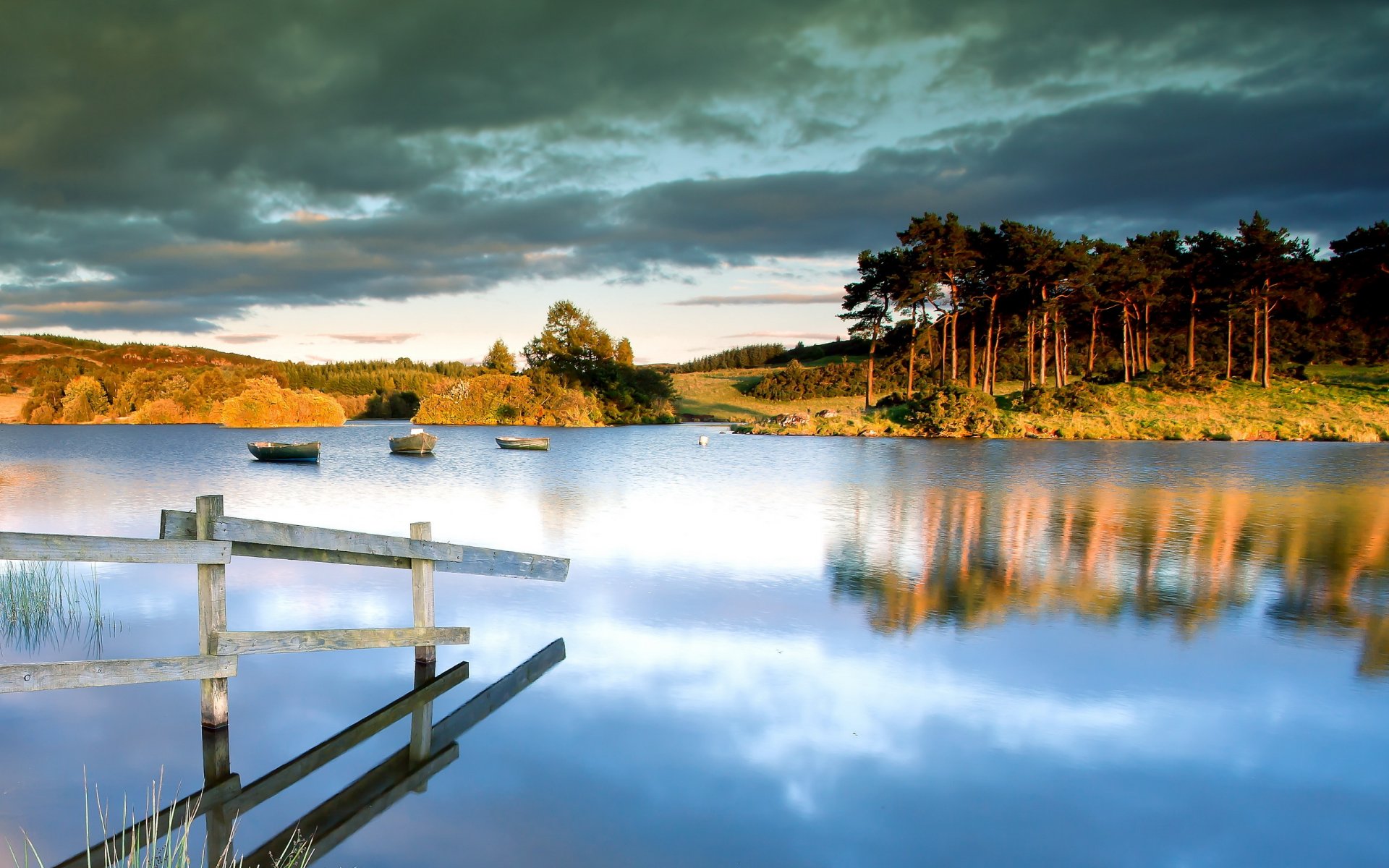 lake bridge summer landscape