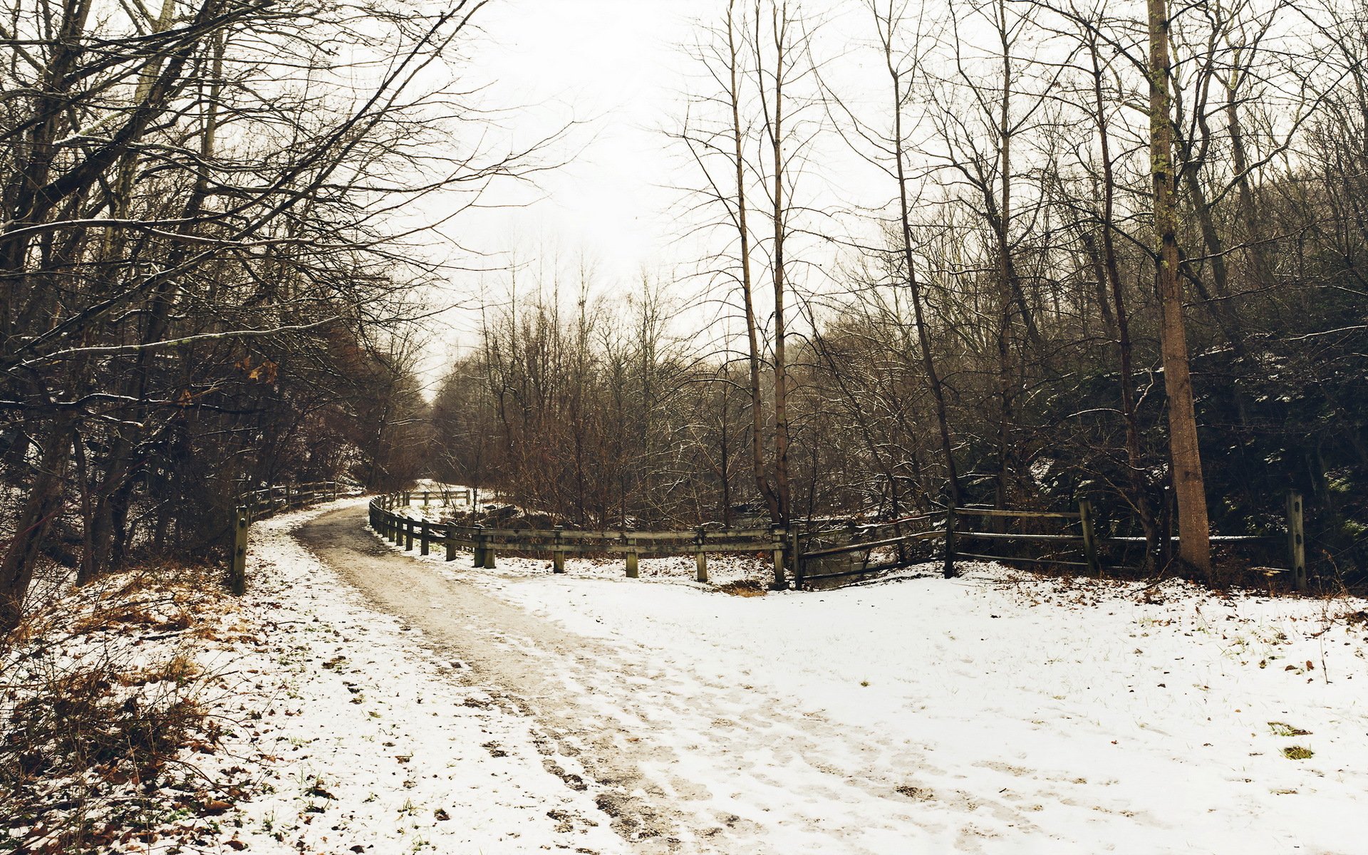 invierno carretera cerca paisaje