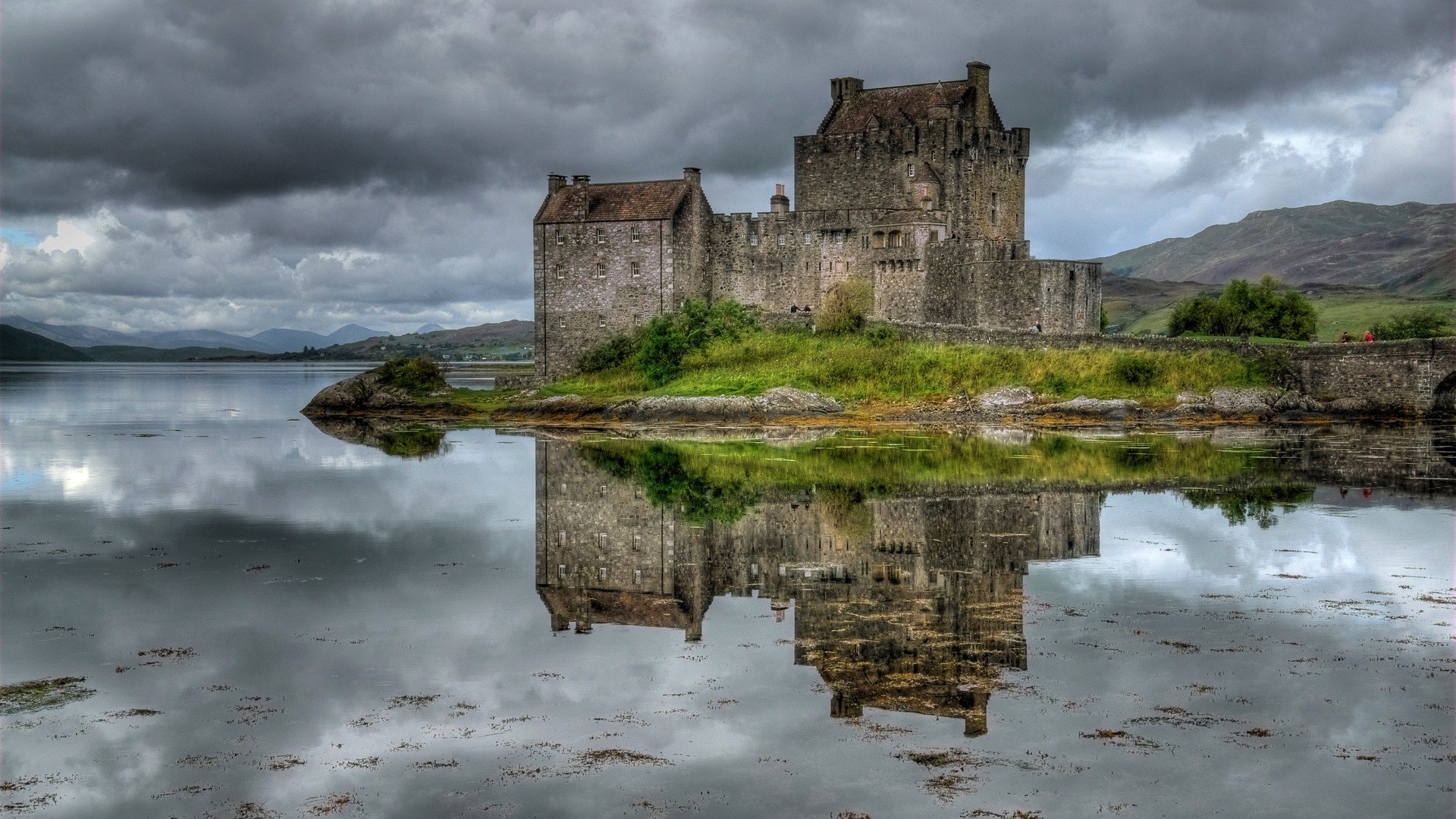 escocia cielo nubes lago castillo fortaleza torre