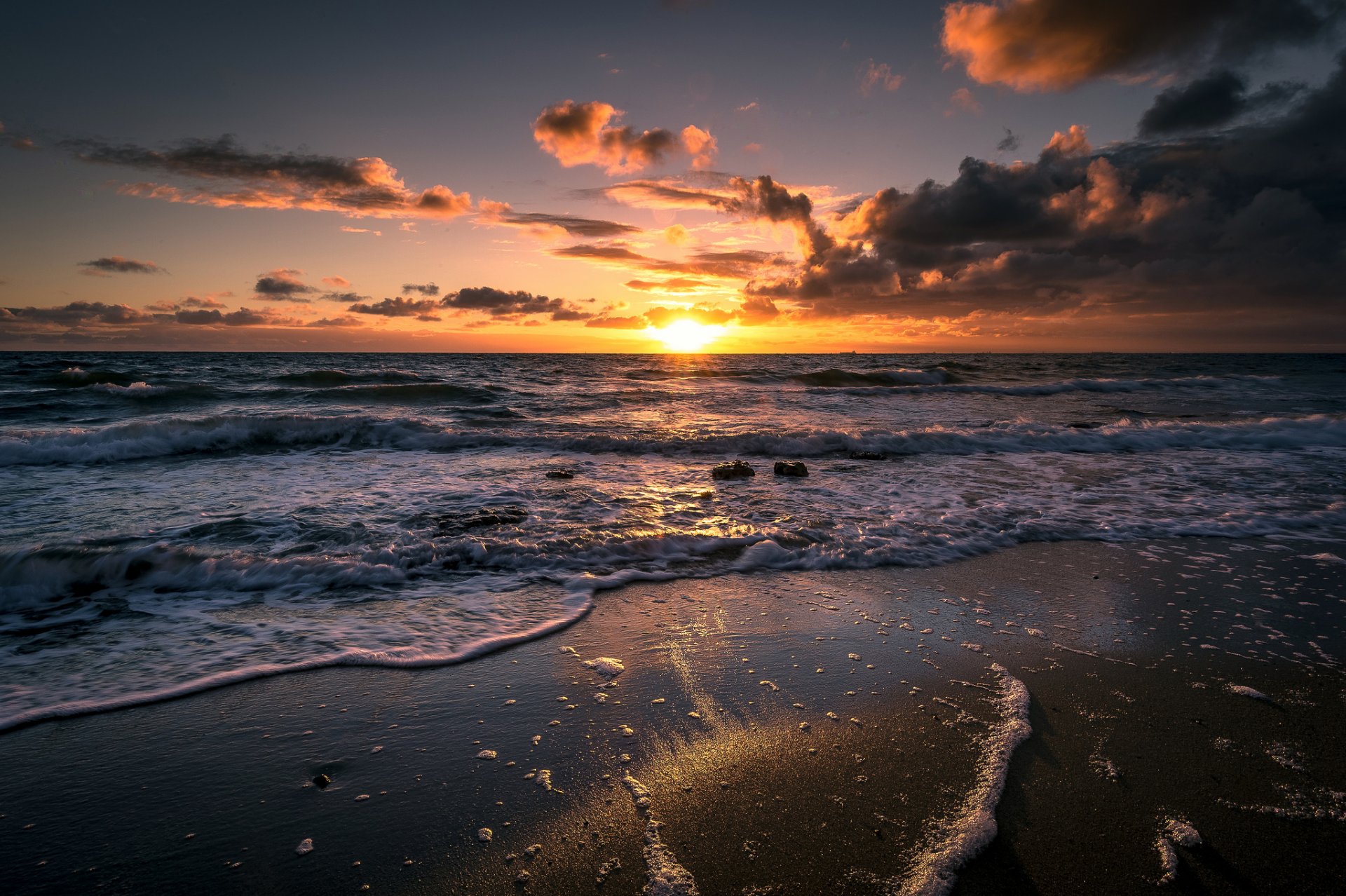 strand ozean sand wellen schaum morgen