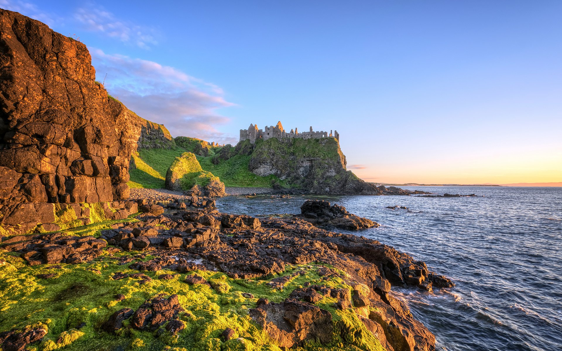 dunluce замок ирландия атлантический океан побережье