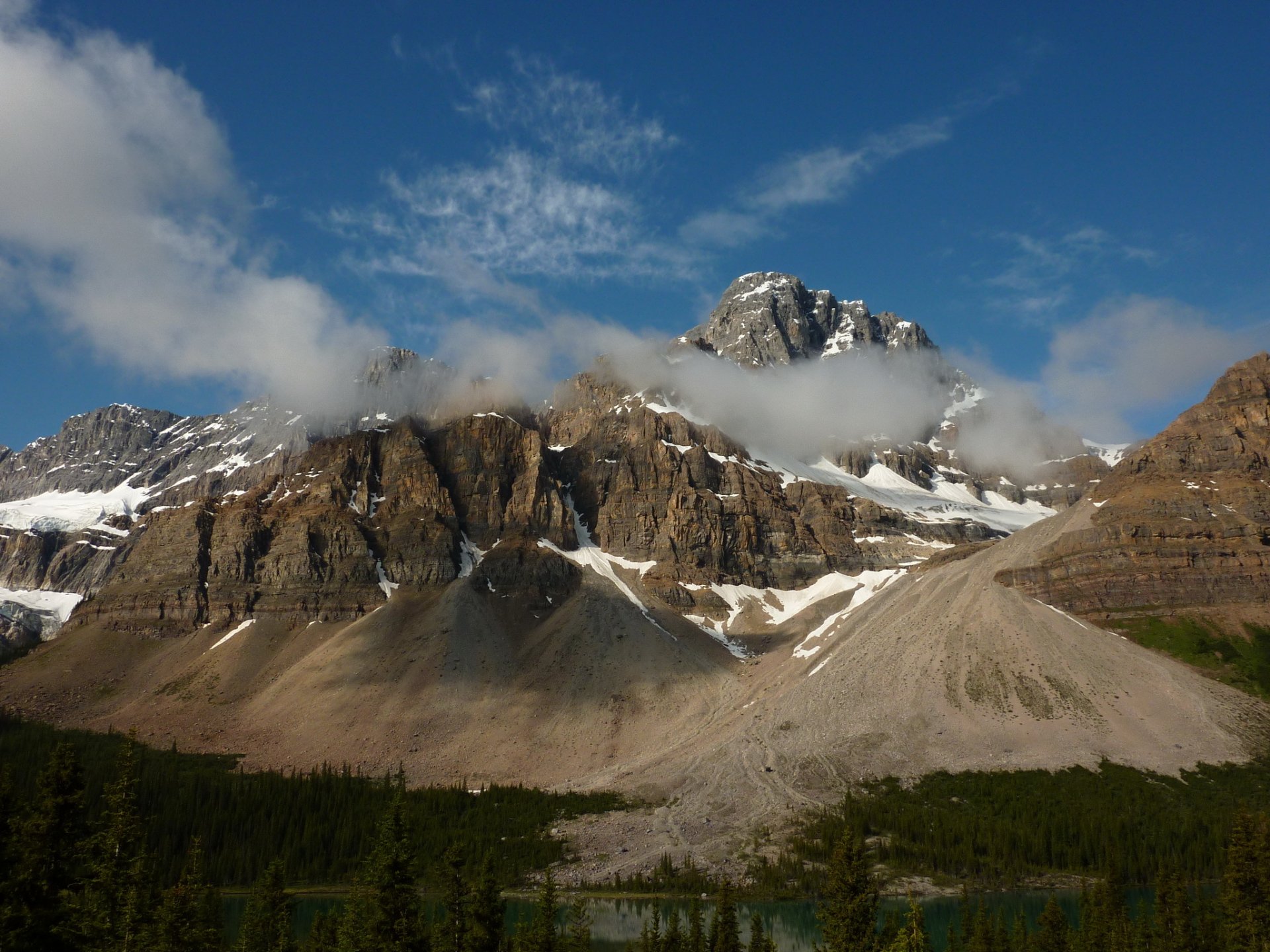 park kanada berge landschaft rock banff wolken wald natur