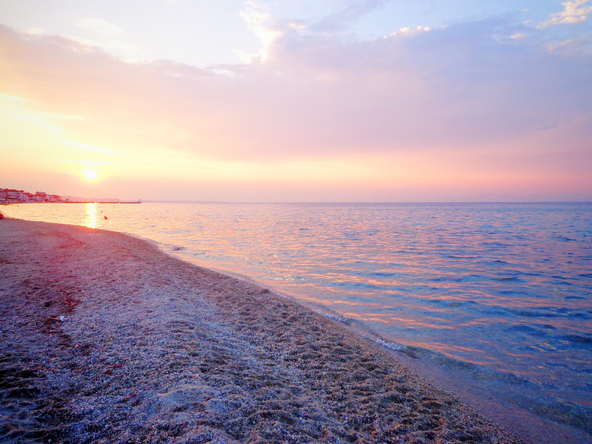 grèce plage coucher de soleil soleil mer côte