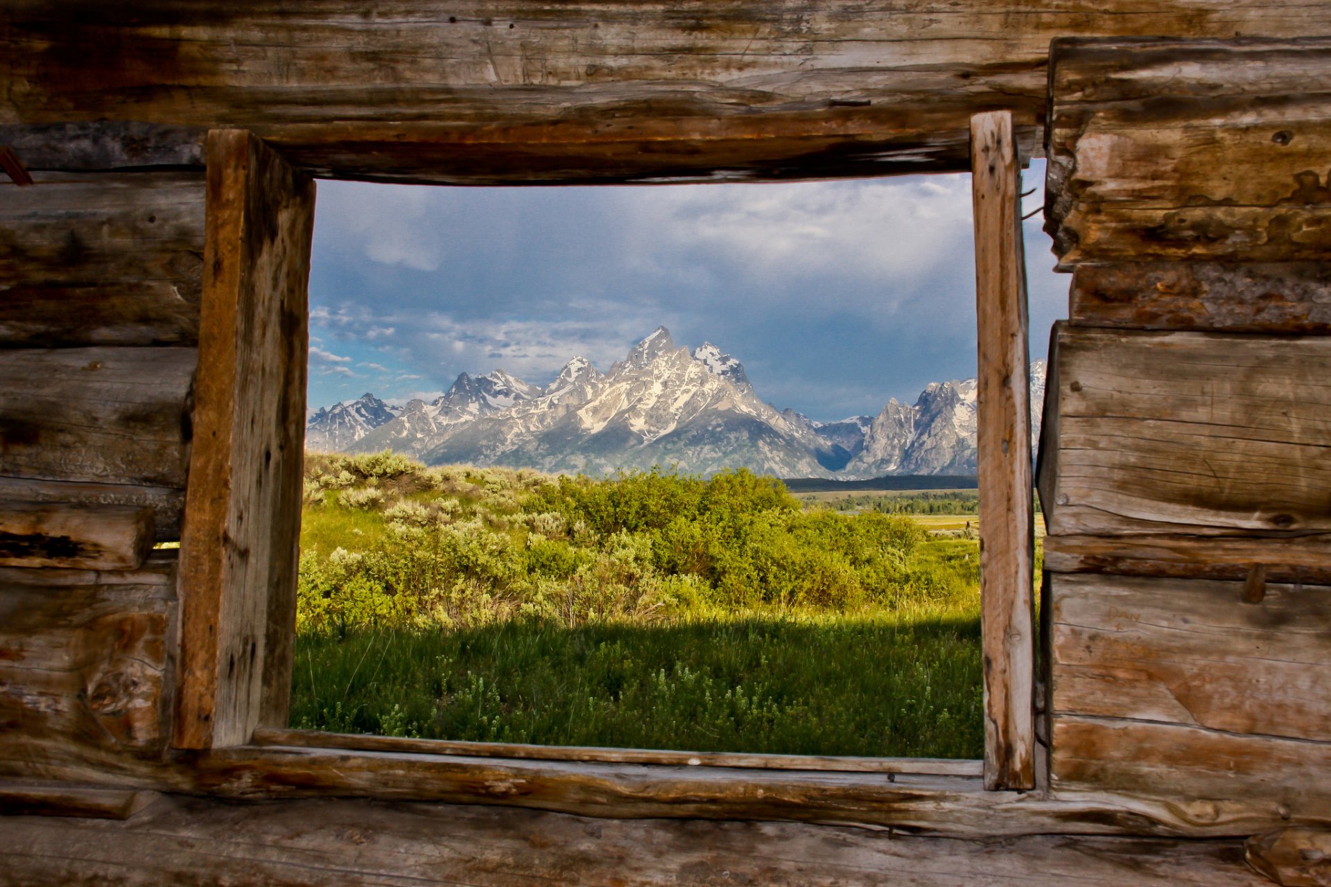 grand teton parco nazionale grand teton national park cunningham cabin montagna capanna finestra