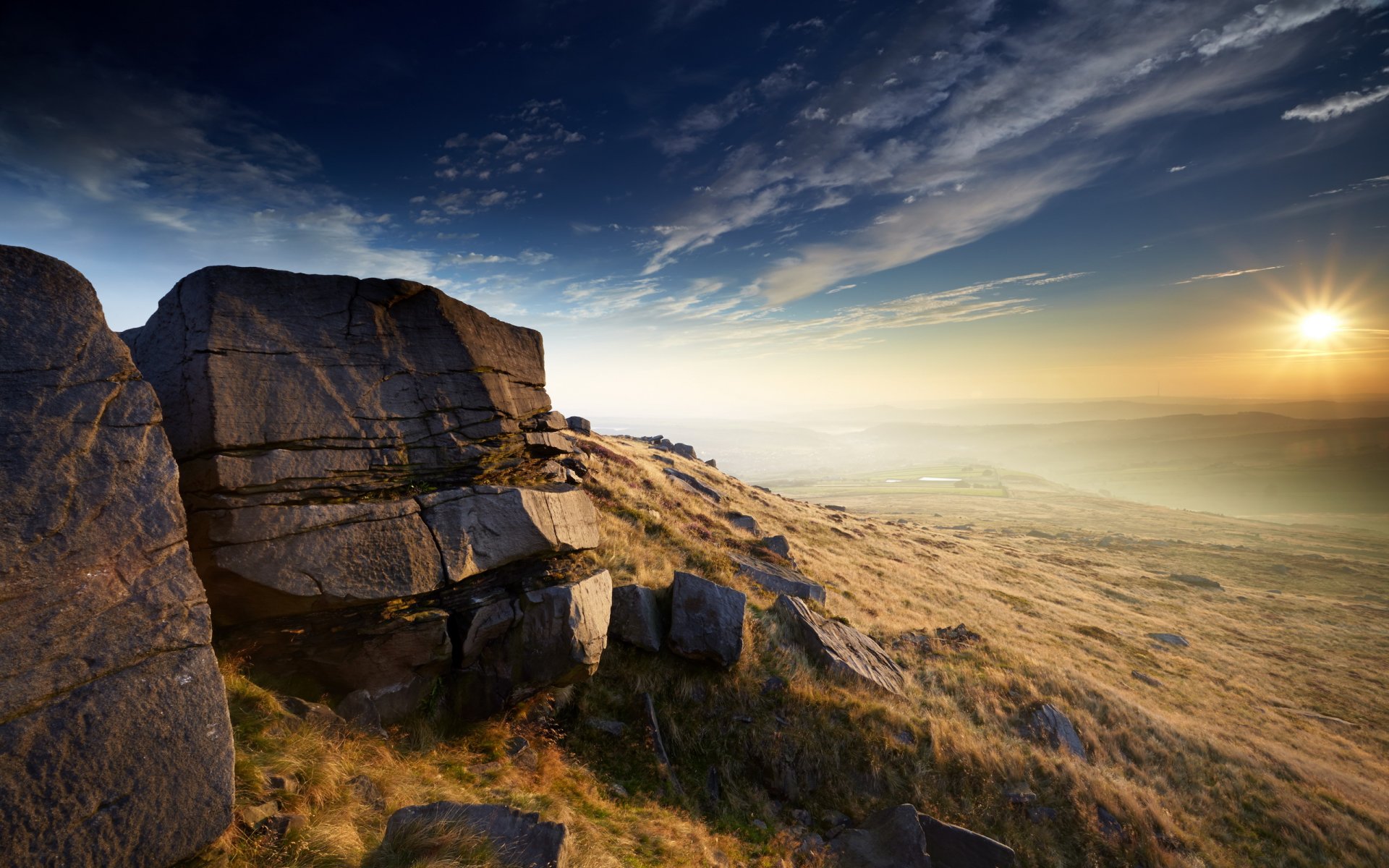 sonnenuntergang berg landschaft