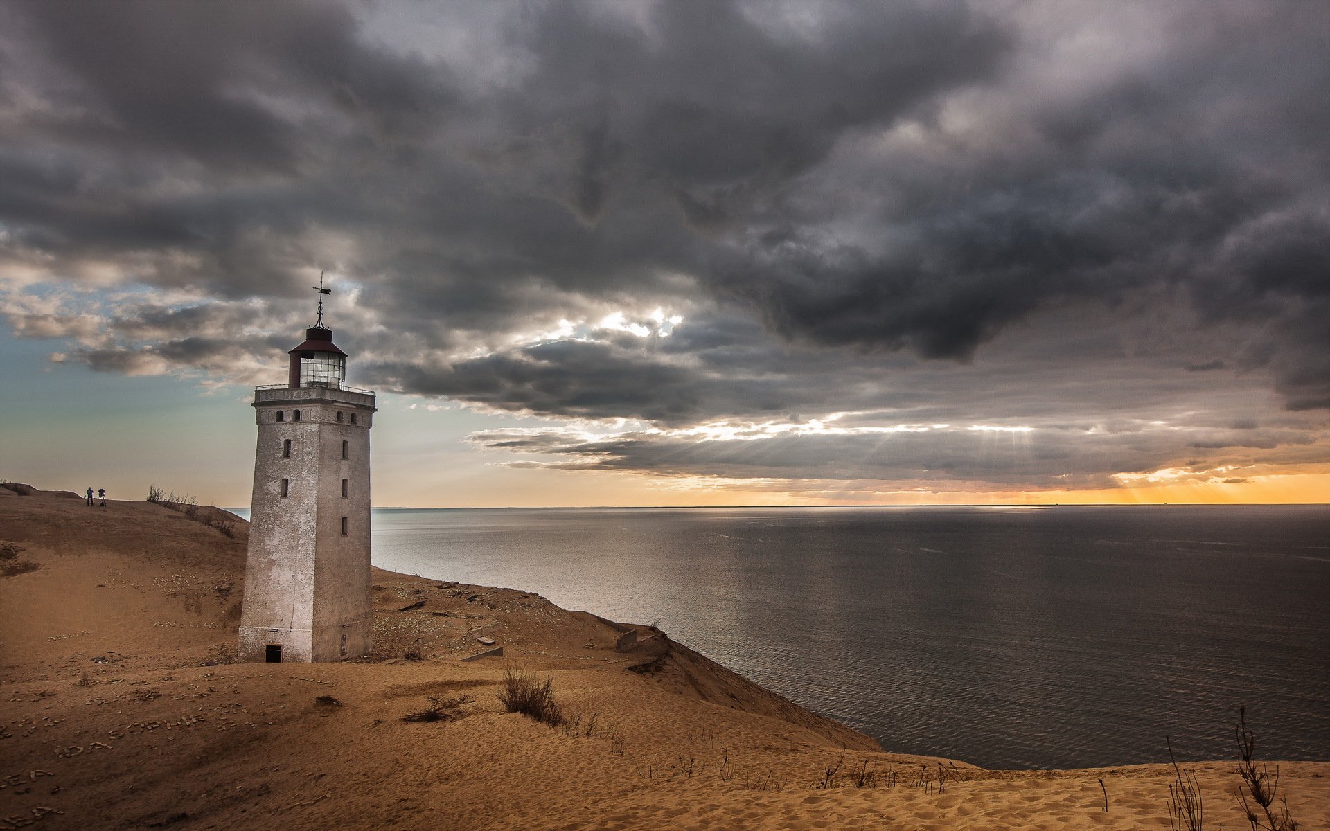 mare faro cielo tramonto paesaggio