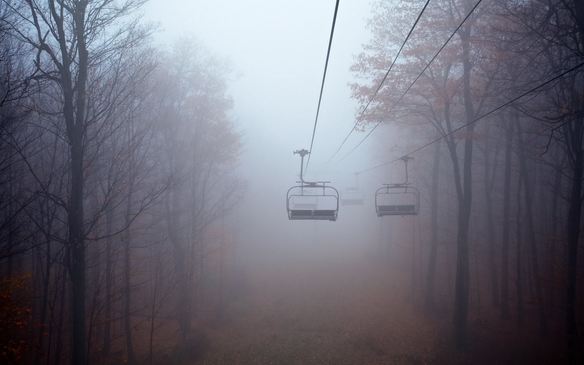 seilbahn nebel landschaft