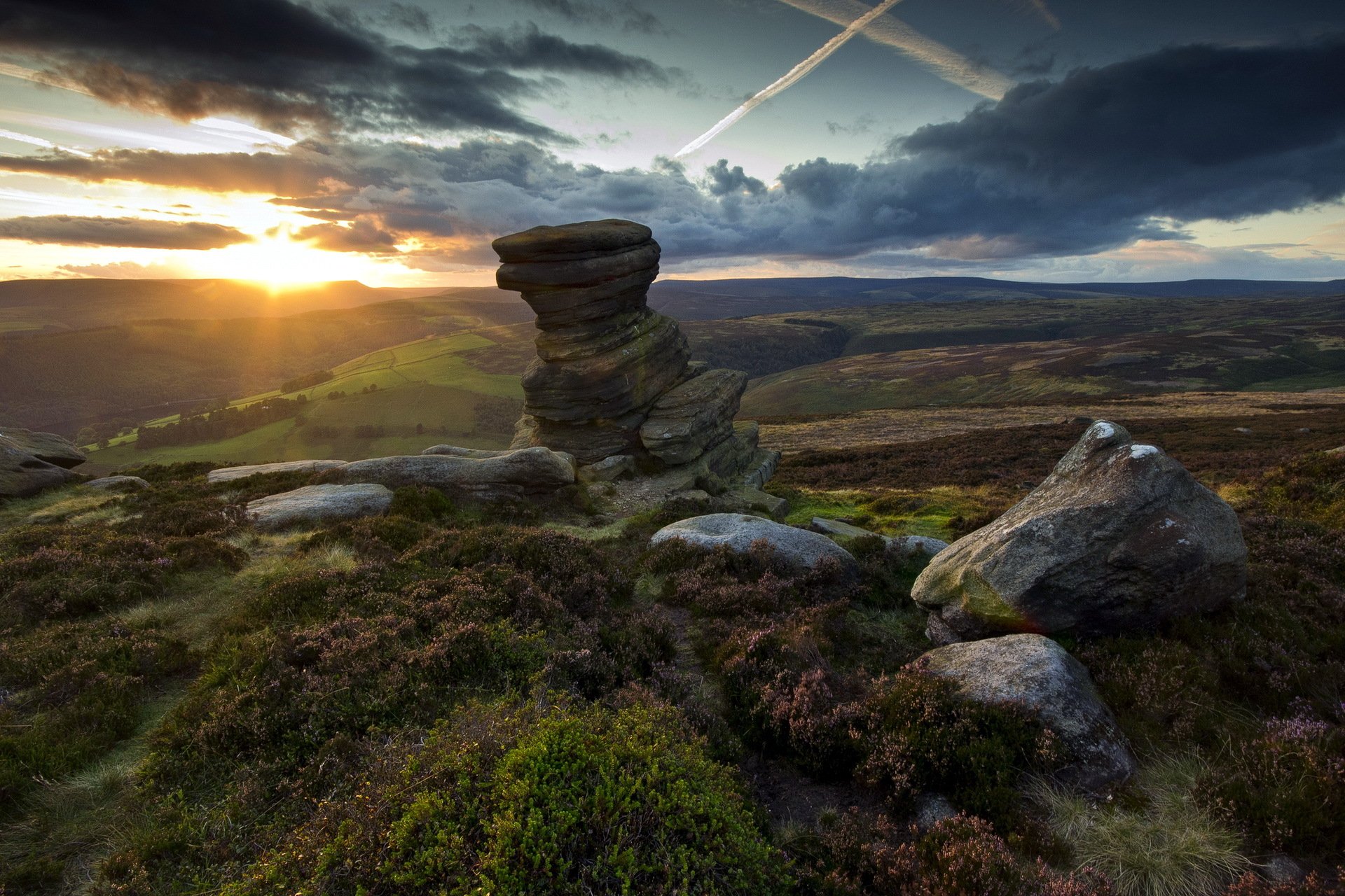 sonnenuntergang steine landschaft