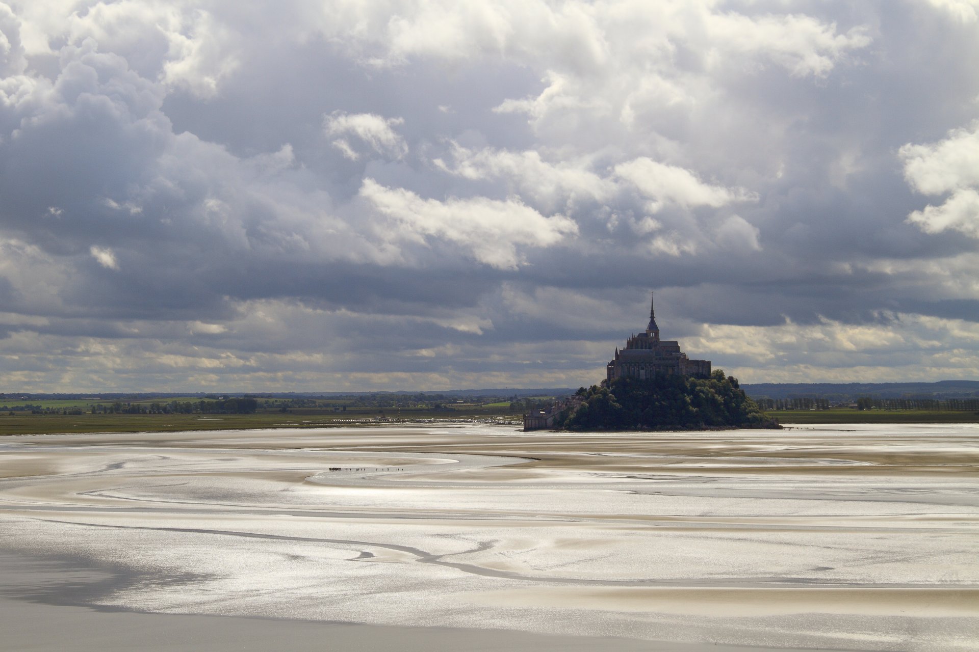 frankreich normandie insel mont-saint-michel ebbe