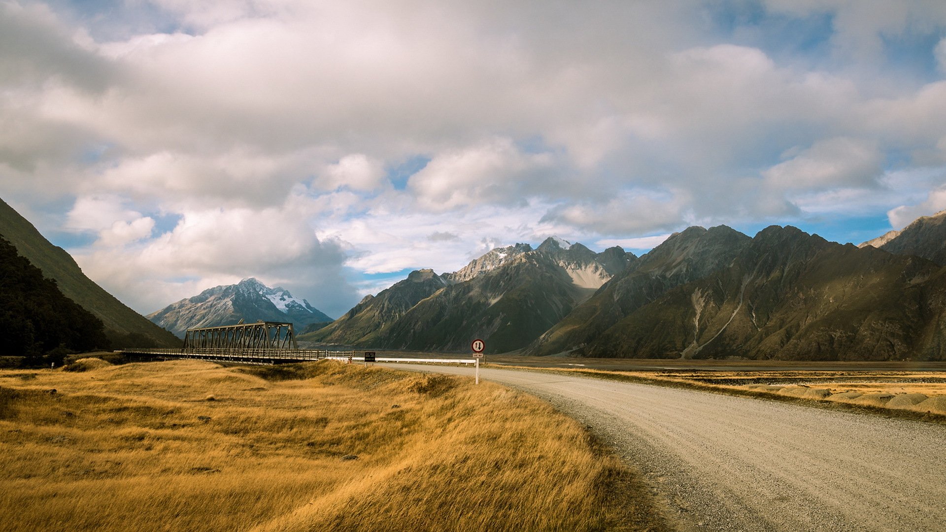 straße berge brücke landschaft