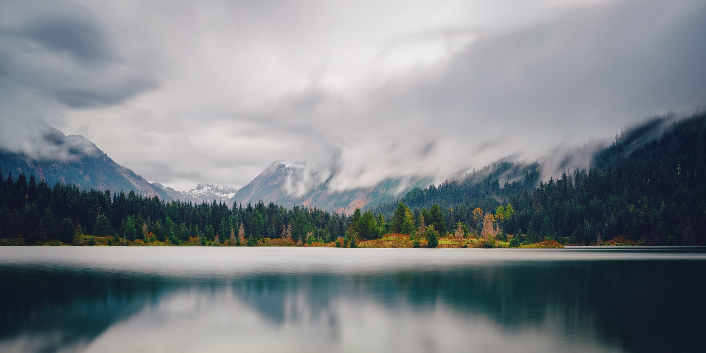 estados unidos estado de washington gold creek estanque lago montañas bosque