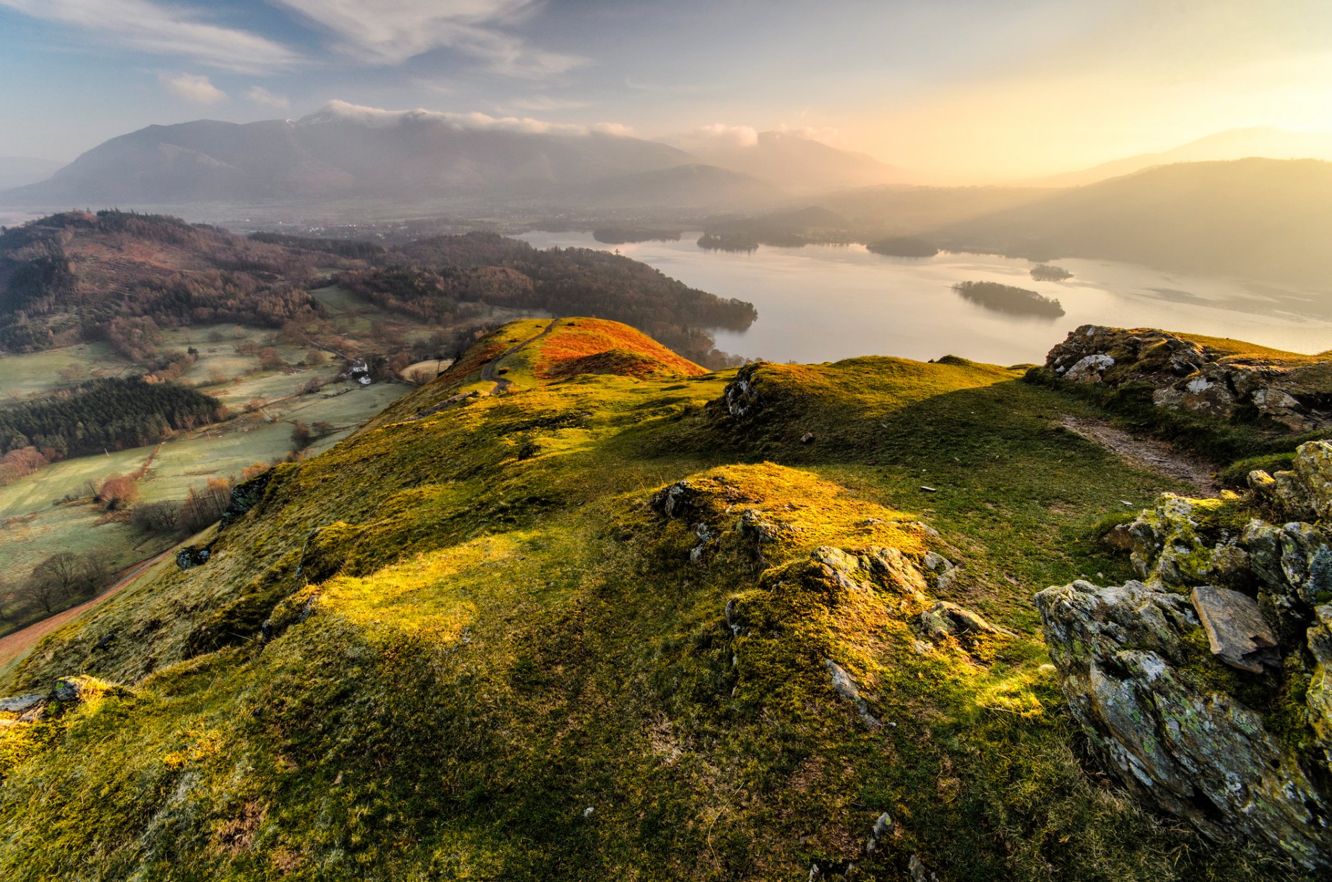 england cambria county national park lake district mountain hills morning light