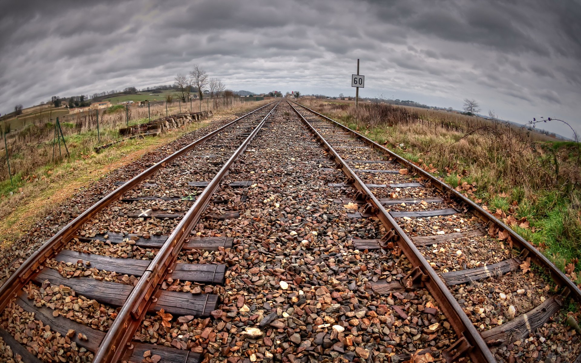 chemin de fer champ paysage