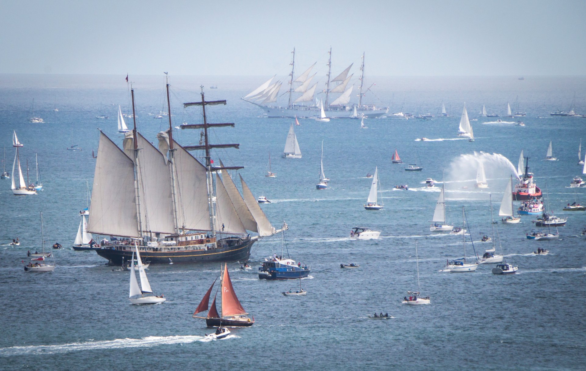 cielo mare nave barca a vela barca yacht regata parata