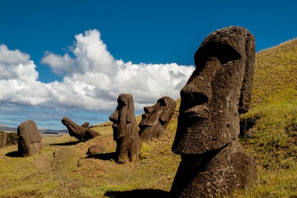 Statue au Chili. jusqu à la Belle île de Pâques