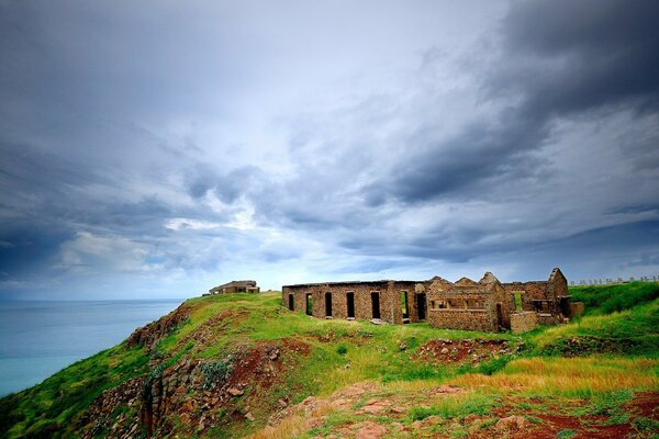 Ruins on a hill by the sea